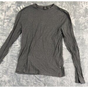 Hugo Boss Mens Slim Fit Mercerised Long Sleeve Shirt Small Dark Gray